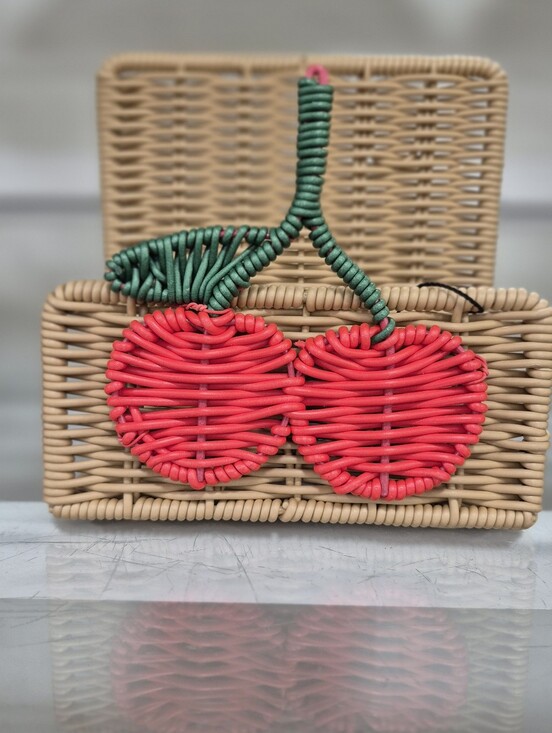 sun bliss by ciroa home Other - Cherry Woven Straw Napkin Holder. NEW WITH TAGS